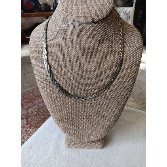 Unbranded Jewelry - Sterling Silver weave braided necklace made in Italy 18"